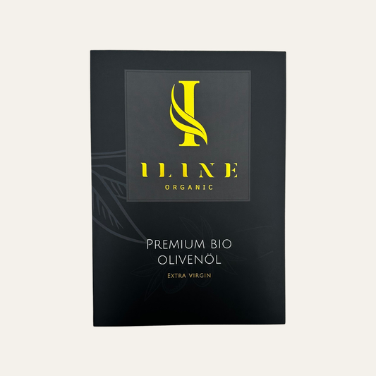Erste Seite der Iline Organic Firmenbroschüre im A4-Format