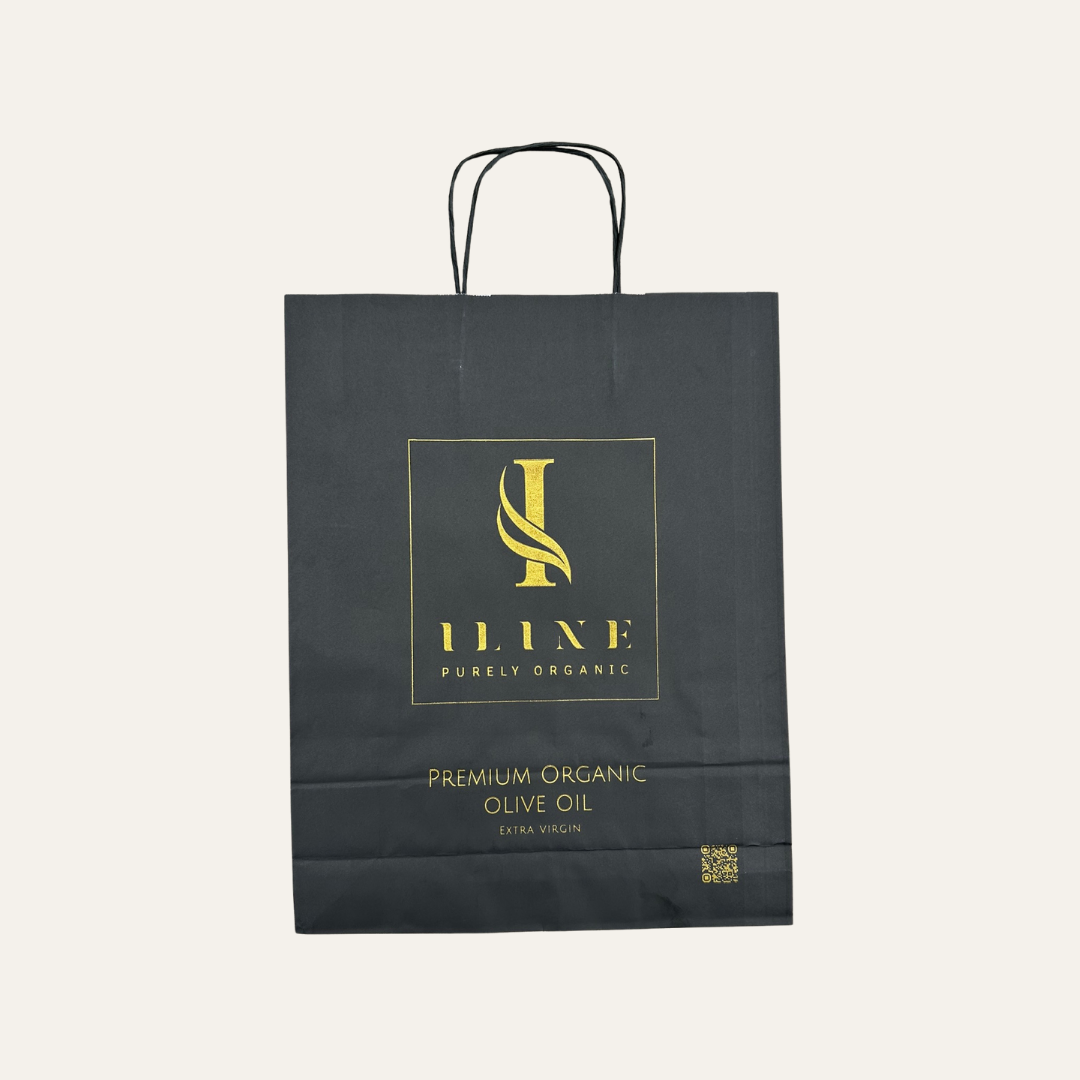 Papiertragetasche von Iline Organic zum Mitnehmen und Verschenken von Produkten